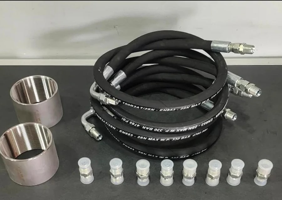 Mangueiras hidráulicas prensadas com luvas de aço